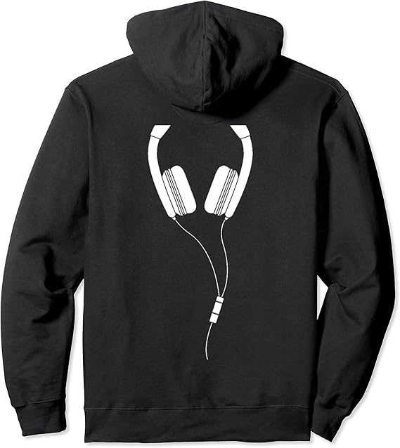 Headphones Around Neck Music Gift Pullover Hoodie Amazon.co.uk Clothing